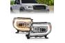 Anzo Driver and Passenger Side Light Bar Style Switchback Projector Headlights (Chrome Housing, Clear Lens) - Anzo 111565