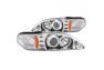 Anzo Driver and Passenger Side 1Pc Projector Headlights with Halo (Chrome Housing, Clear Lens) - Anzo 121039