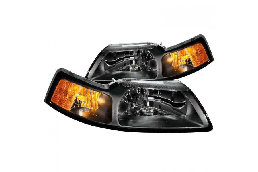 Anzo Driver and Passenger Side Crystal Headlights (Black Housing, Clear Lens) - Anzo 121040