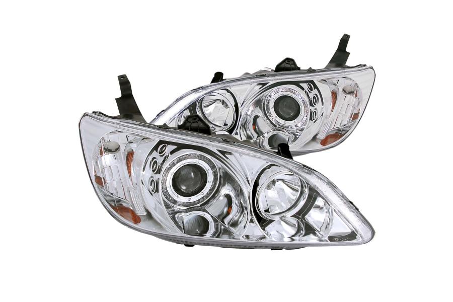 Anzo Driver and Passenger Side Projector Headlights with CCFL Halo (Chrome Housing, Clear Lens) - Anzo 121060