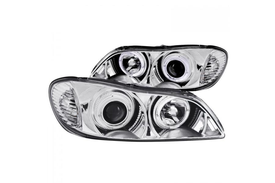 Anzo Driver and Passenger Side Projector Headlights with Halo (Chrome Housing, Clear Lens) - Anzo 121078