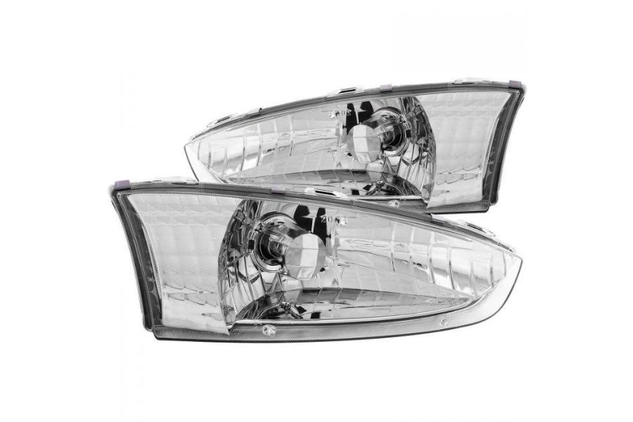 Anzo Driver and Passenger Side Crystal Headlights (Chrome Housing, Clear Lens) - Anzo 121106