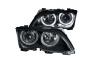 Anzo Driver and Passenger Side Projector Headlights with Halo (Black Housing, Clear Lens) - Anzo 121140