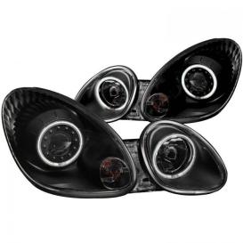 Anzo Driver and Passenger Side Projector Headlights with Halo (Black Housing, Clear Lens)