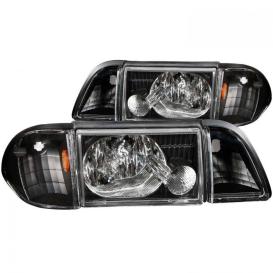 Anzo Driver and Passenger Side Crystal Headlights With Corner Lights (Black Housing, Clear Lens)
