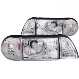 Anzo Driver and Passenger Side Crystal Headlights With Corner Lights (Chrome Housing, Clear Lens)