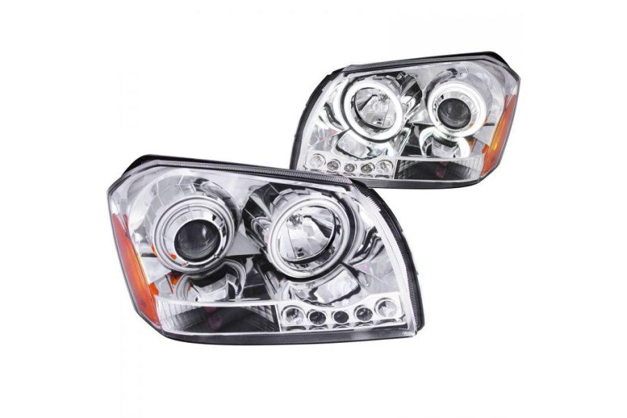 Anzo Driver and Passenger Side Projector Headlights with Halo (Chrome Housing, Clear Lens) - Anzo 121219