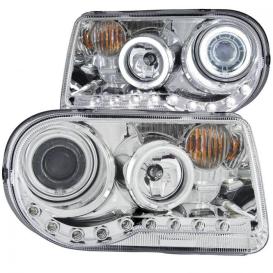 Anzo Driver and Passenger Side G2 Projector Headlights with CCFL Halo (Chrome Housing, Clear Lens)