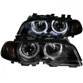 Anzo Driver and Passenger Side Halo Projector Headlights With Corner Lights (Black Housing, Clear Lens)