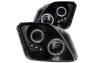 Anzo Driver and Passenger Side Projector Headlights with Halo and LED (Black Housing, Clear Lens) - Anzo 121341