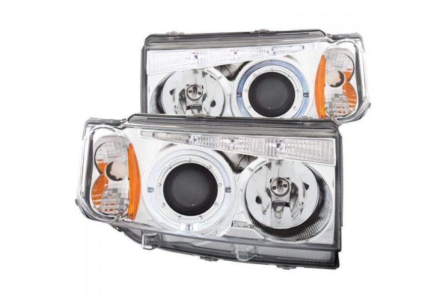 Anzo Driver and Passenger Side G2 Projector Headlights with Halo (Chrome Housing, Clear Lens) - Anzo 121348