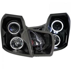 Anzo Driver and Passenger Side Projector Headlights with Halo (Black Housing, Clear Lens)