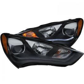 Anzo Driver and Passenger Side Plank Style Projector Headlights (Black Housing, Clear Lens)