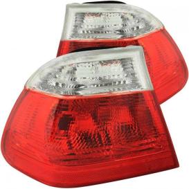  1999-2001 BMW 3 Series Anzo Driver and Passenger Side Tail Lights (Chrome Housing, Red/Clear Lens)