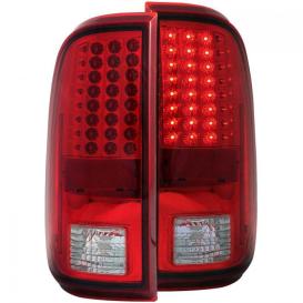 Anzo Driver and Passenger Side LED Tail Lights (Chrome Housing, Red/Clear Lens)