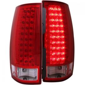 Anzo Driver and Passenger Side G2 LED Tail Lights (Chrome Housing, Red/Clear Lens)