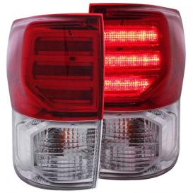 Anzo Driver and Passenger Side G2 LED Tail Lights (Chrome Housing, Red/Clear Lens)
