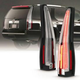 Anzo Driver and Passenger Side LED Tail Lights (Chrome Housing, Red Lens)