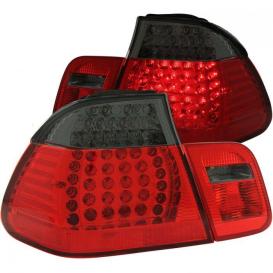 Anzo Driver and Passenger Side LED Tail Lights With Red Reflector (Chrome Housing, Red/Smoke Lens)