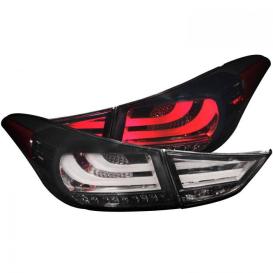 Anzo Driver and Passenger Side 4Pc LED Tail Lights (Chrome Housing, Smoke Lens)