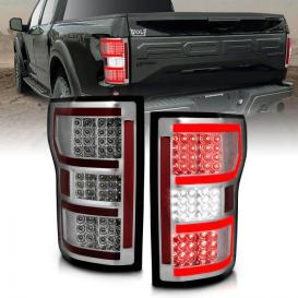 Anzo Driver and Passenger Side LED Tail Lights (Chrome Housing, Clear Lens)