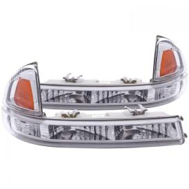 Anzo Driver and Passenger Side Parking Lights (Chrome Housing, Clear Lens)