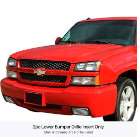  2003-2006 Chevrolet Silverado APS 2-Pc Chrome Polished Horizontal Billet Lower Bumper Grille