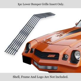 APS 1-Pc Silver Silver Hairline Finish Horizontal Billet Lower Bumper Grille