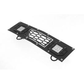 APS 1-Pc Black Powder Coated Laser Cut Mesh with Rivet and LED Lower Bumper Grille