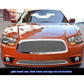 APS 2-Pc Chrome Polished 1.8mm Wire Mesh Main Upper and Lower Bumper Grille