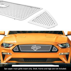 APS 3-Pc Chrome Polished 1.8mm Wire Mesh Main Upper Grille