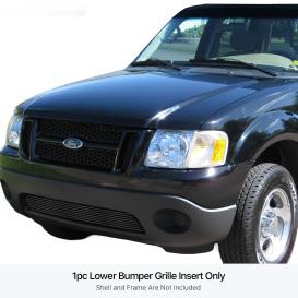  2001-2003 Ford Explorer APS 1-Pc Black Powder Coated Horizontal Billet Lower Bumper Grille