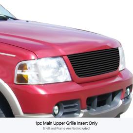 2002-2005 Ford Explorer APS 1-Pc Black Powder Coated 8X6 Horizontal Billet Main Upper Grille