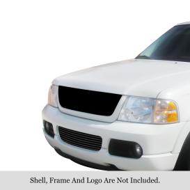 2002-2005 Ford Explorer APS 1-Pc Black Powder Coated 8X6 Horizontal Billet Lower Bumper Grille