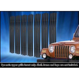 APS 7-Pc Black Powder Coated Vertical Billet Main Upper Grille