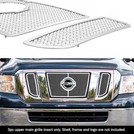 APS 3-Pc Chrome Polished 1.8mm Wire Mesh Main Upper Grille