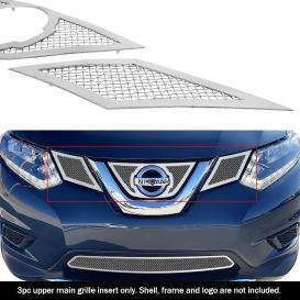 APS 3-Pc Chrome Polished 1.8mm Wire Mesh Main Upper Grille