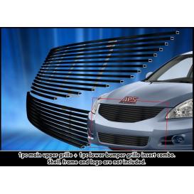 APS 2-Pc Black Powder Coated 8X6 Horizontal Billet Main Upper and Lower Bumper Grille