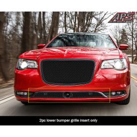 APS 2-Pc Black Powder Coated 2.5mm Wire Mesh Lower Bumper Grille