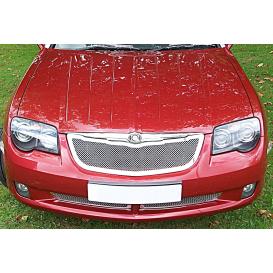 APS 3-Pc Chrome Polished 1.8mm Wire Mesh Main Upper and Lower Bumper Grille