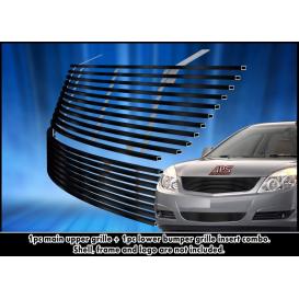 APS 2-Pc Black Powder Coated Horizontal Billet Main Upper and Lower Bumper Grille