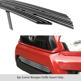 APS 1-Pc Chrome Polished 20mm Horizontal Channel Billet Lower Bumper Grille