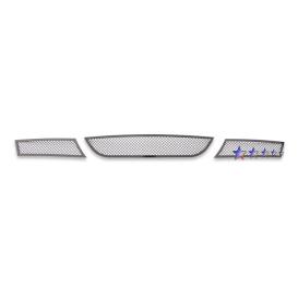 APS 3-Pc Black Powder Coated 1.8mm Wire Mesh Lower Bumper Grille
