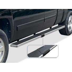 APS 6" iStep Wheel-to-Wheel Silver Hairline Running Boards