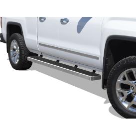 APS 5" iStep Wheel-to-Wheel Silver Hairline Running Boards