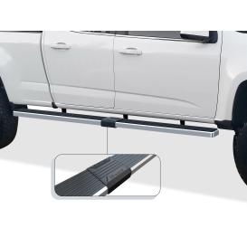 APS 5" iStep Wheel-to-Wheel Silver Hairline Running Boards