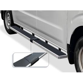 APS 6" iStep Door-to-Door Silver Hairline Running Boards