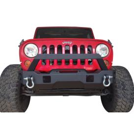 Stubby Black Front Winch HD Bumper with Hoop