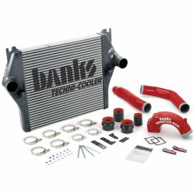 Banks Power Techni-Cooler Intercooler Includes Powder Coated Red Monster-Ram Intake Elbow and Boost Tubes