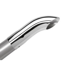 Polished Stainless Steel Round Turndown Single Outlet Exhaust Tip (2" Inlet, 2" Tip Size, 9" Length)